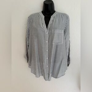 Striped Button-Up Blouse